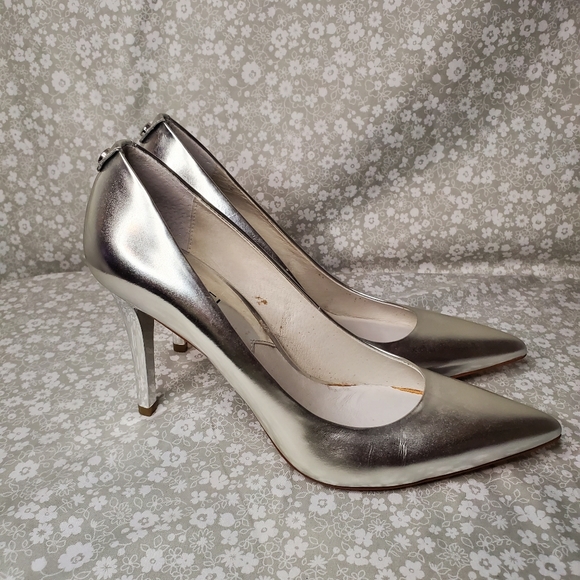 Michael Kors Shoes - Michael kors Elisa Silver Stiletto Pumps